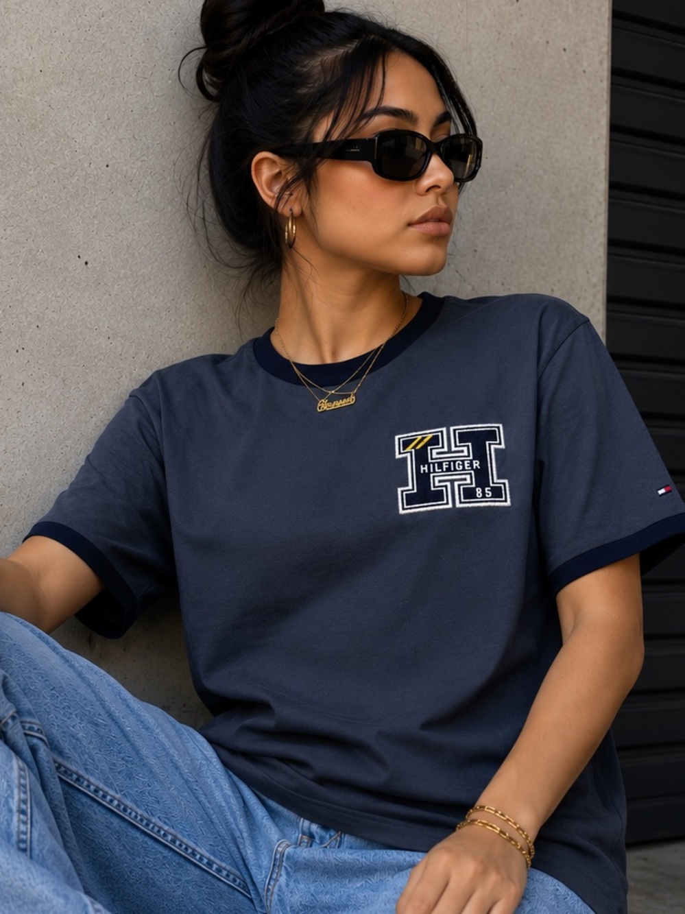 Tommy Hilfiger Navy Blue Short Sleeve Logo Tee